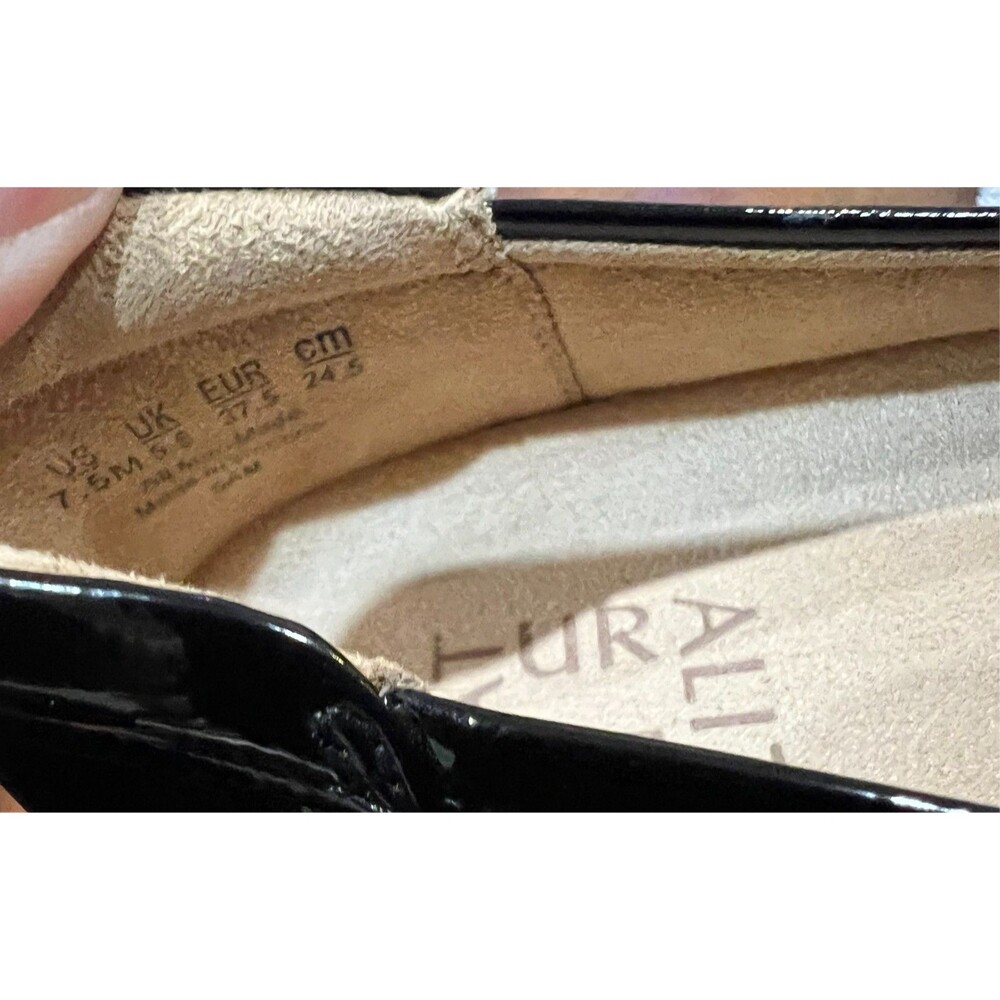 Naturalizer Black Patent Sam Comfort Wedge Pumps US 7.5 Office Casual Church - Picture 7 of 9